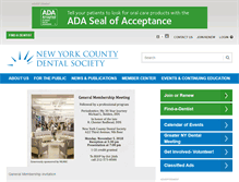 Tablet Screenshot of nycdentalsociety.org